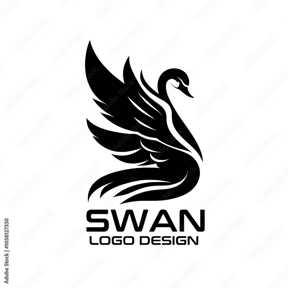 Obraz premium Swan Vector Logo Design