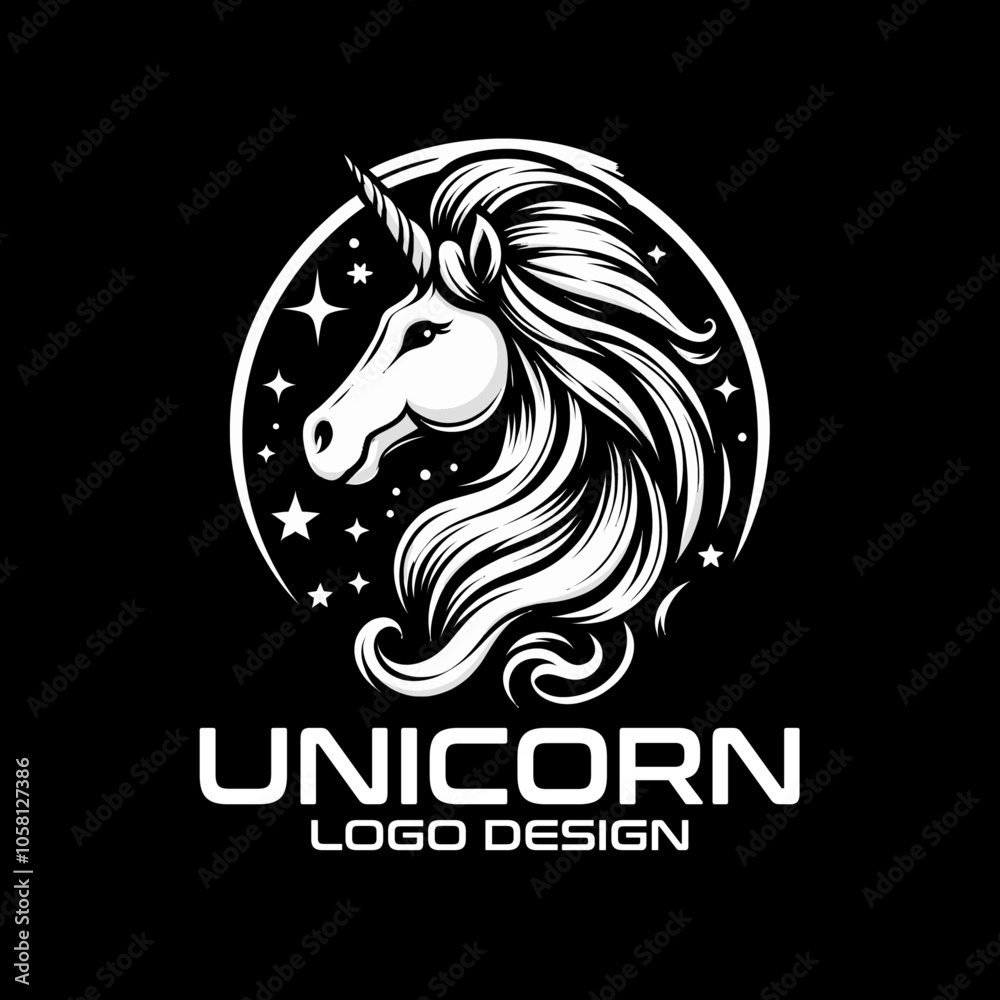 Fototapeta premium Unicorn Vector Logo Design