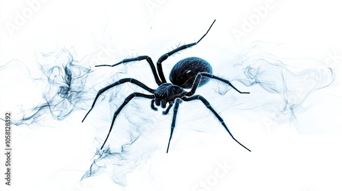 Abstract Illustration of a Spider Surrounded by Smoke photo