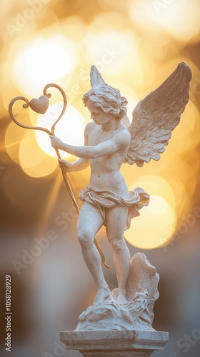 Serene Eros Statue Symbolizing Love photo