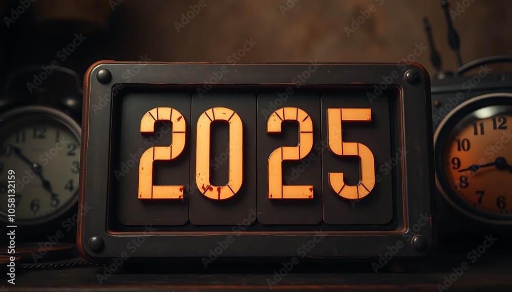 Obraz premium A design of a classic countdown board flipping to 