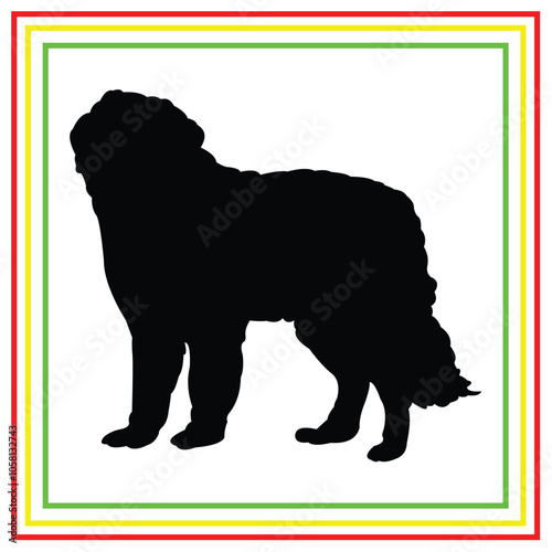 black dog silhouette vector design on white background