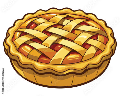 Apple Pie vector illustration.