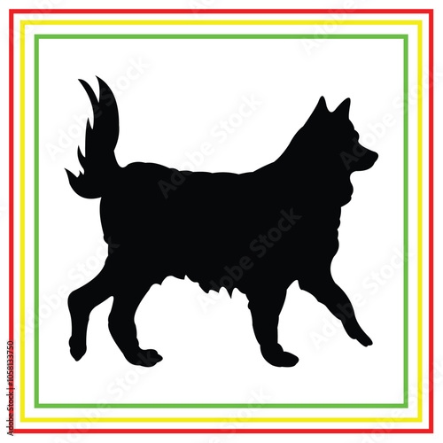 black dog silhouette vector design on white background