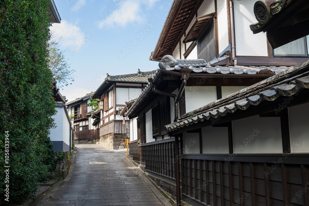 臼杵城下町の古い町並みのある坂