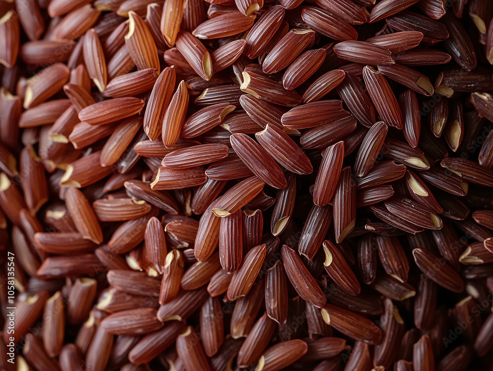 Close up Texture of Raw Red Rice Grains for Food Background Close up Texture of Raw Red Rice Grains for Food Background