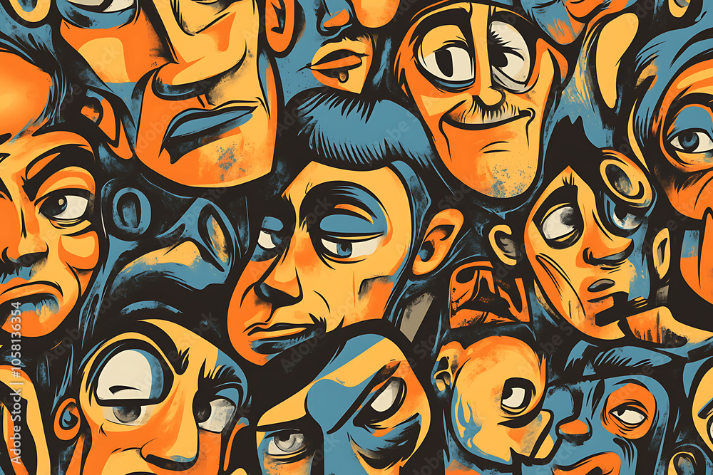 Graffiti Characters Seamless Pattern illustration Graffiti Characters Seamless Pattern illustration