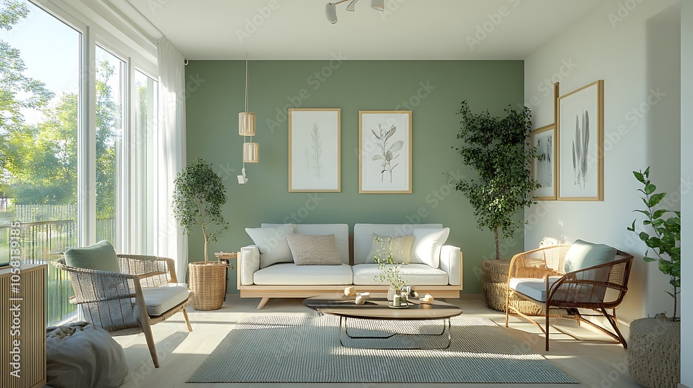 Modern Interior of Stylish Living Room ,Wall Mock Up, Frame , Poster with Beautiful Background, 3d render Modern Interior of Stylish Living Room ,Wall Mock Up, Frame , Poster with Beautiful Background, 3d render