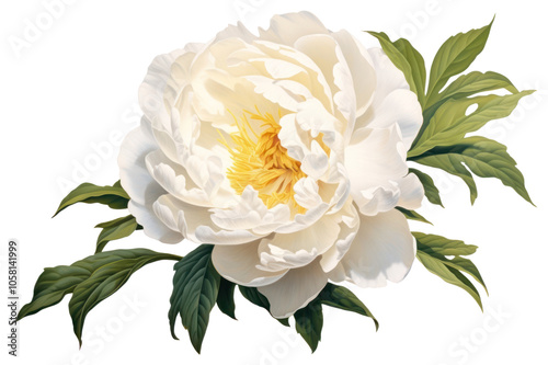Fototapeta Naklejka Na Ścianę i Meble -  PNG Chinese white peony flower plant rose.