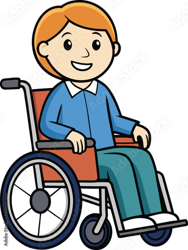 a person in wheelchair on white background