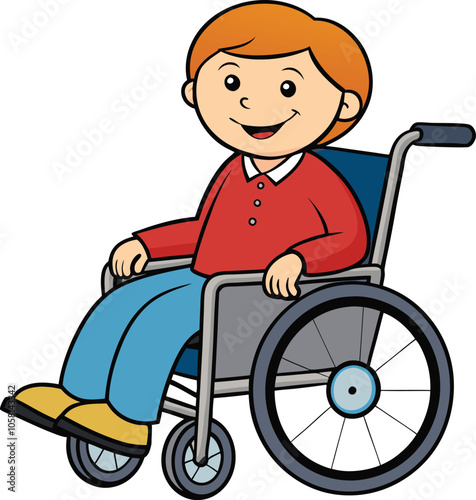 a person in wheelchair on white background