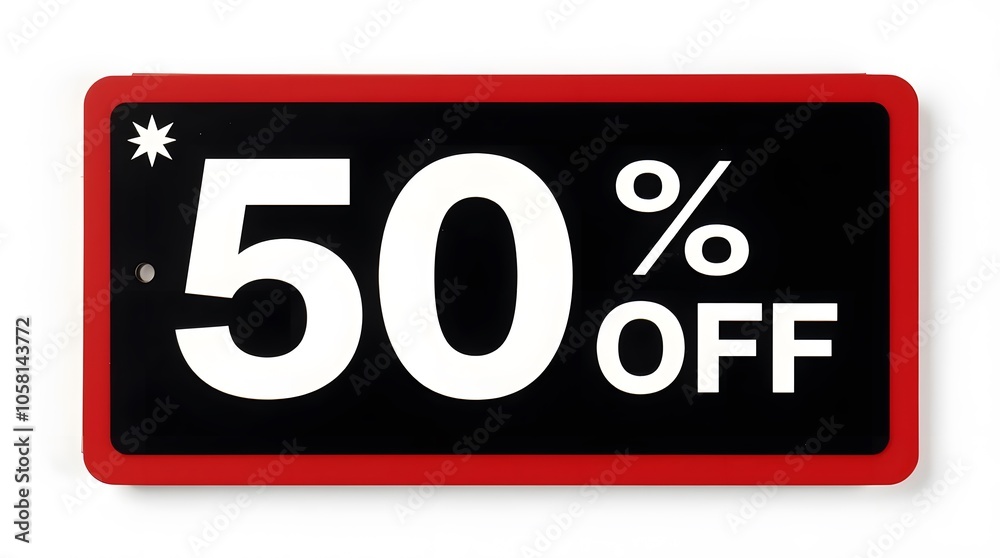 50% Off Sale Poster with Bold Text on White Background
50% Off Sale Poster with Bold Text on White Background