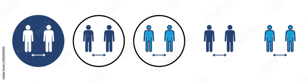 Social distance icon vector. social distancing icon. self quarantine sign Social distance icon vector. social distancing icon. self quarantine sign