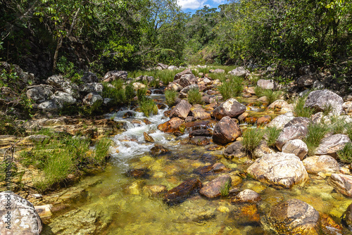 rio na cidade de Alto Paraiso de Goiás, região da Chapada dos Veadeiros, Estado de Goiás, Brasil