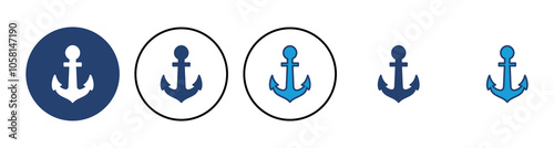 Anchor icon vector. Anchor symbol logo. Anchor marine icon.