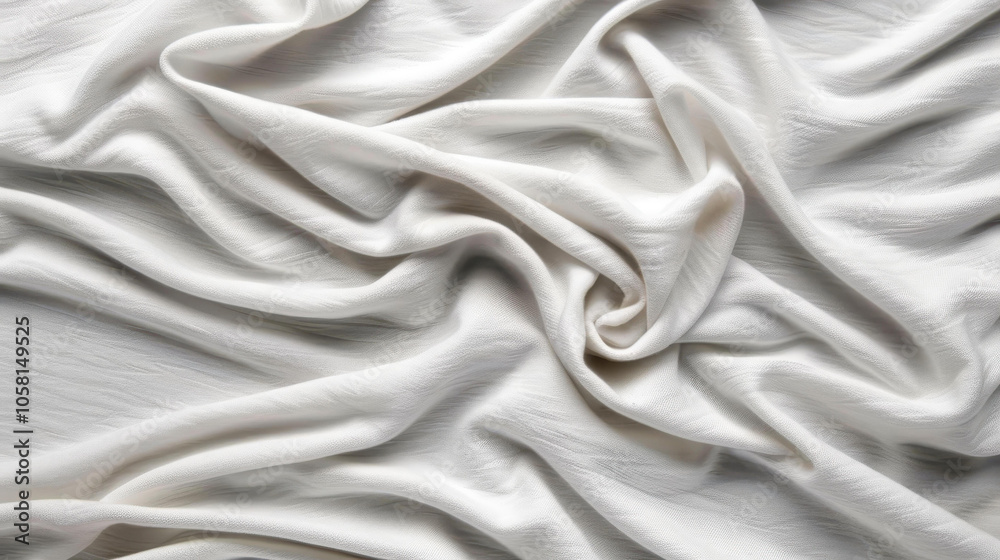 A stunning crumpled white fabric texture, perfect for adding depth and elegance to any design or backdrop.