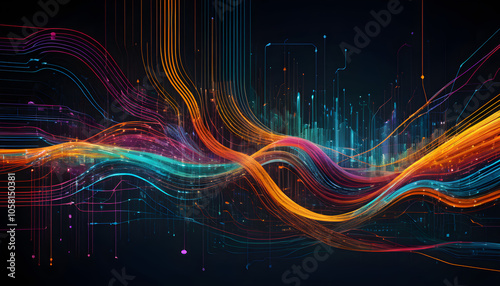 A visually striking abstract representation of data flowing