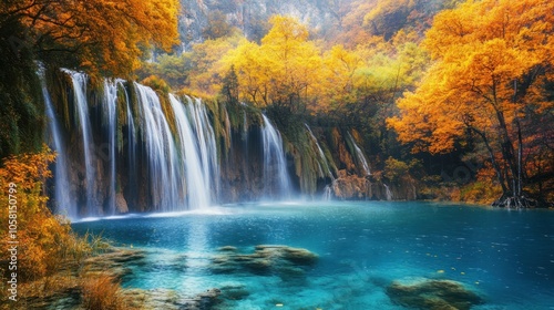 Autumn Waterfall Landscape