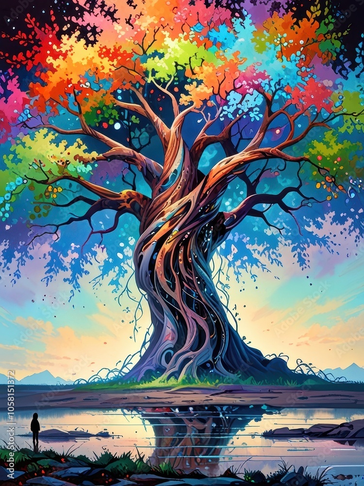 Vibrant Tree with a Dreamlike Glow Vibrant Tree with a Dreamlike Glow