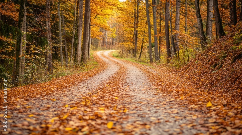 Obraz premium Autumn Path in Forest