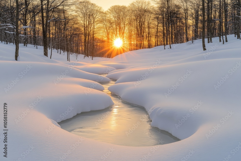 Snow covered pathway lined with symmetrical trees under soft snowfall creating a minimalist winter scene filled with calm symmetry and quiet beauty Snow covered pathway lined with symmetrical trees under soft snowfall creating a minimalist winter scene filled with calm symmetry and quiet beauty