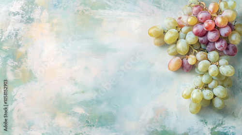 grape laid out on a light pastel surface for background