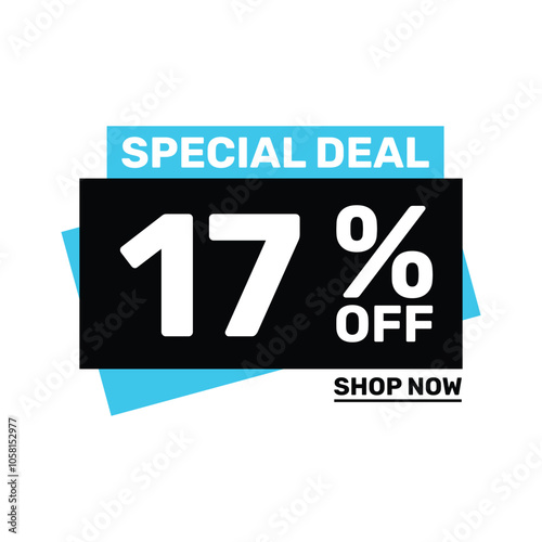 Special deal 17 off price marketing blue color design.