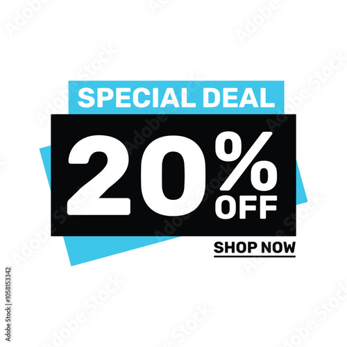 Special deal 20 off price marketing blue color design.