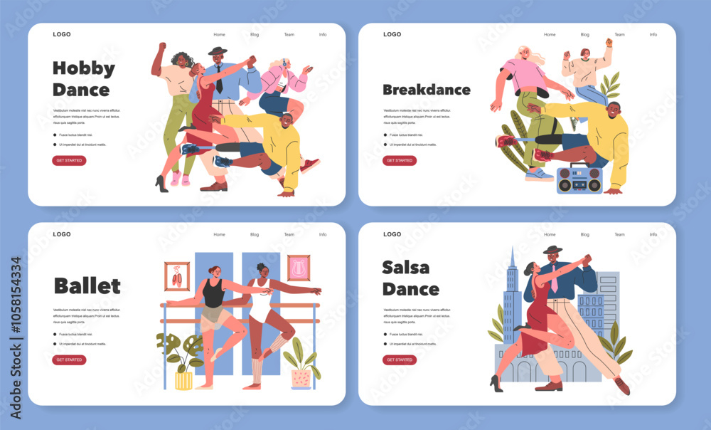 Hobby Dance. Flat Vector Illustration Hobby Dance. Flat Vector Illustration