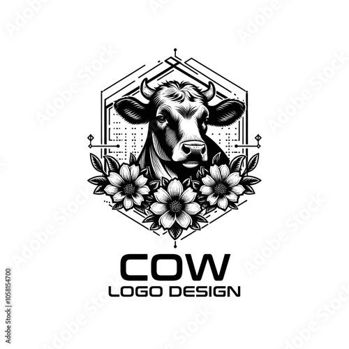 Cow Vector Logo Design