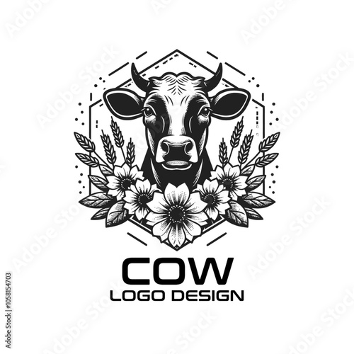 Cow Vector Logo Design