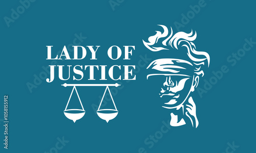 LADY JUSTICE OF LAW LOGO, silhouette of great poster of lady law vector illustrations