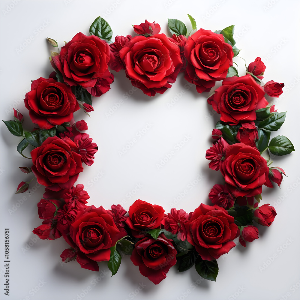 red roses in shape of frame red roses in shape of frame