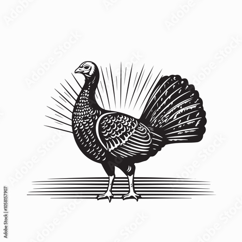 Turkey Silhouette Vectors and Illustrations isolated on white background. photo