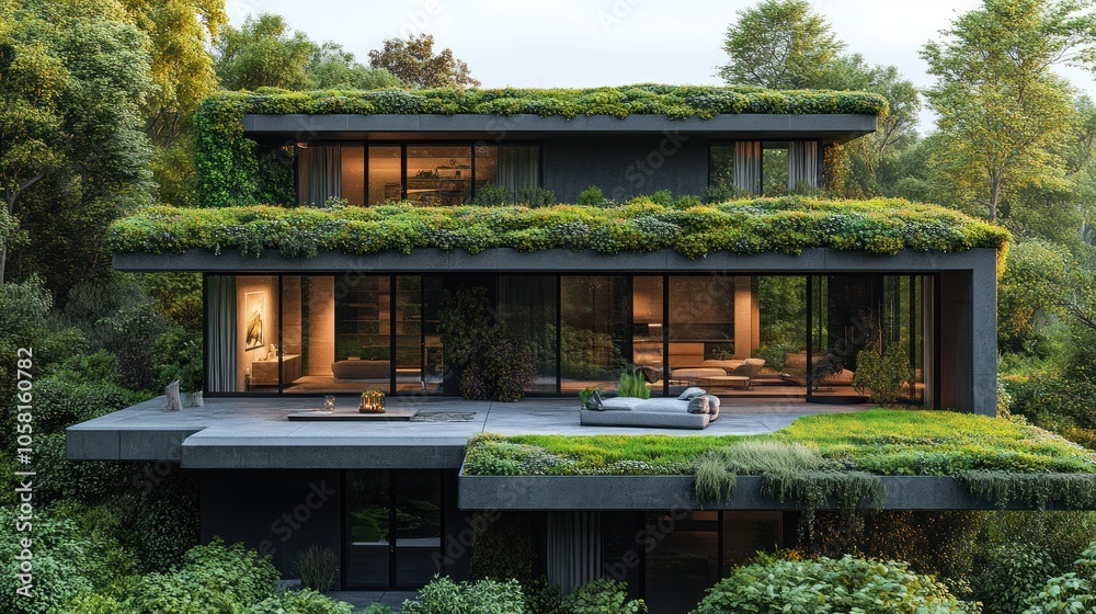 Modern Green Roof House Modern Green Roof House