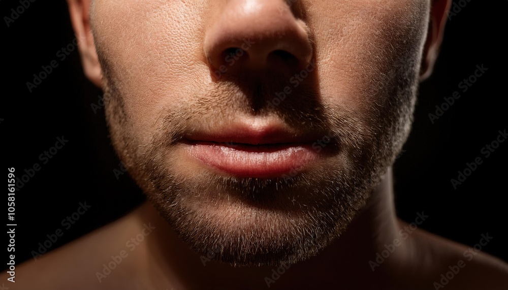 Intimate Close-Up of a Man's Face Intimate Close-Up of a Man's Face
