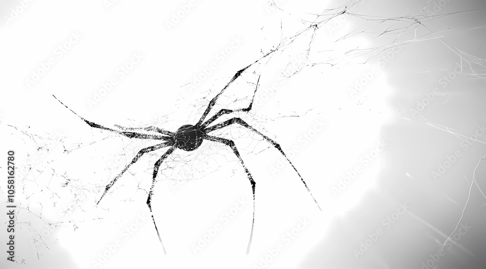 Spider Spinning an Intricate Web on a White Background, Displaying the Art of Nature’s Craftsmanship Spider Spinning an Intricate Web on a White Background, Displaying the Art of Nature’s Craftsmanship