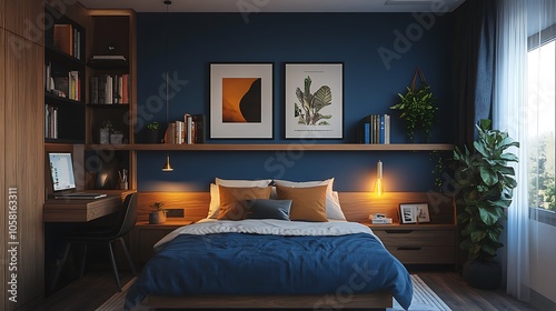 Modern Interior of Stylish Living Room ,Wall Mock Up, Frame , Poster with Beautiful Background, 3d render