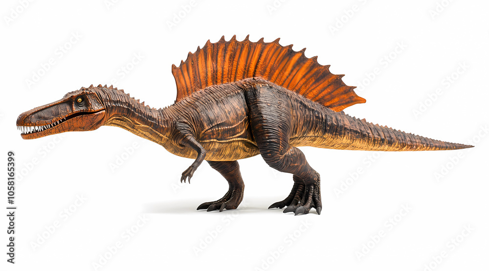 Realistic Spinosaurus on White Background: A Dinosaur Like No Other Realistic Spinosaurus on White Background: A Dinosaur Like No Other