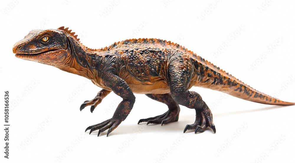 Ancient Reptile Alive: Realistic Anchisaurus on White Background Ancient Reptile Alive: Realistic Anchisaurus on White Background