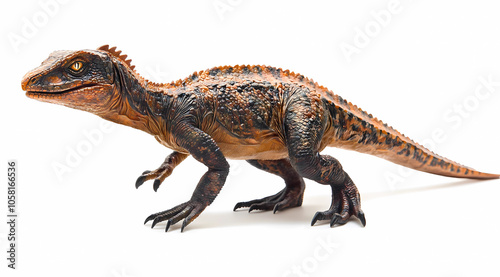 Ancient Reptile Alive: Realistic Anchisaurus on White Background