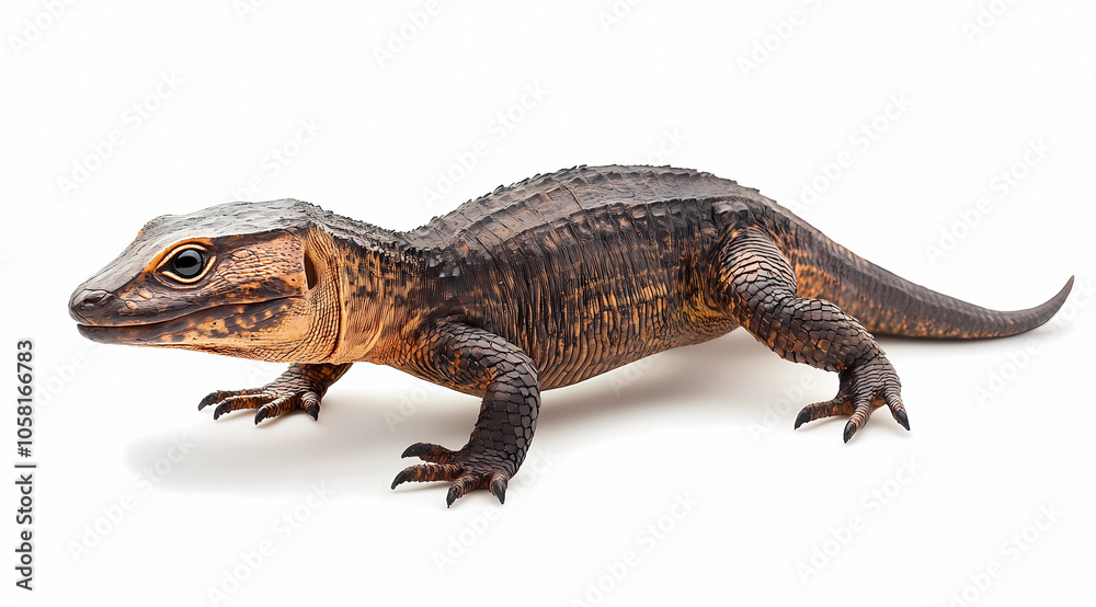 Obraz premium Encounter with the Giant: Procoptodon Realistic Illustration on White Background