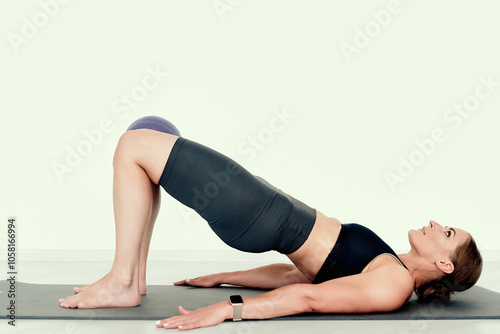 Glute Bridge with Exercise Ball