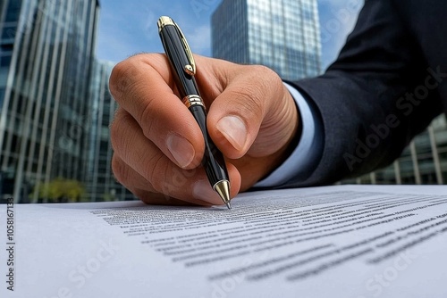 Investor holding a debenture document, with a corporate office background capturing the trust and professionalism associated with debentures, symbolizing reliability and investment photo