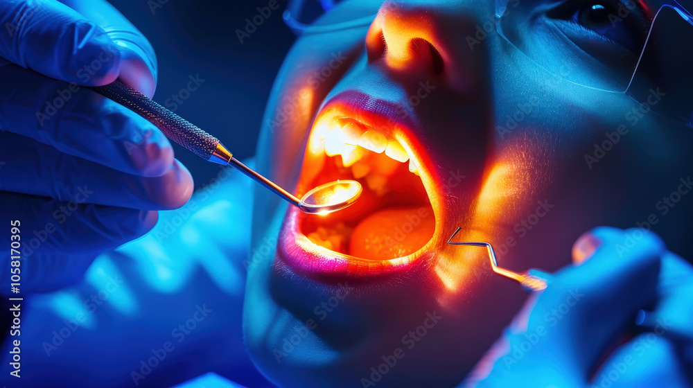 pediatric dentist examines childs mouth using specialized tools, highlighting new tooth. scene captures importance of dental care for young patients pediatric dentist examines childs mouth using specialized tools, highlighting new tooth. scene captures importance of dental care for young patients