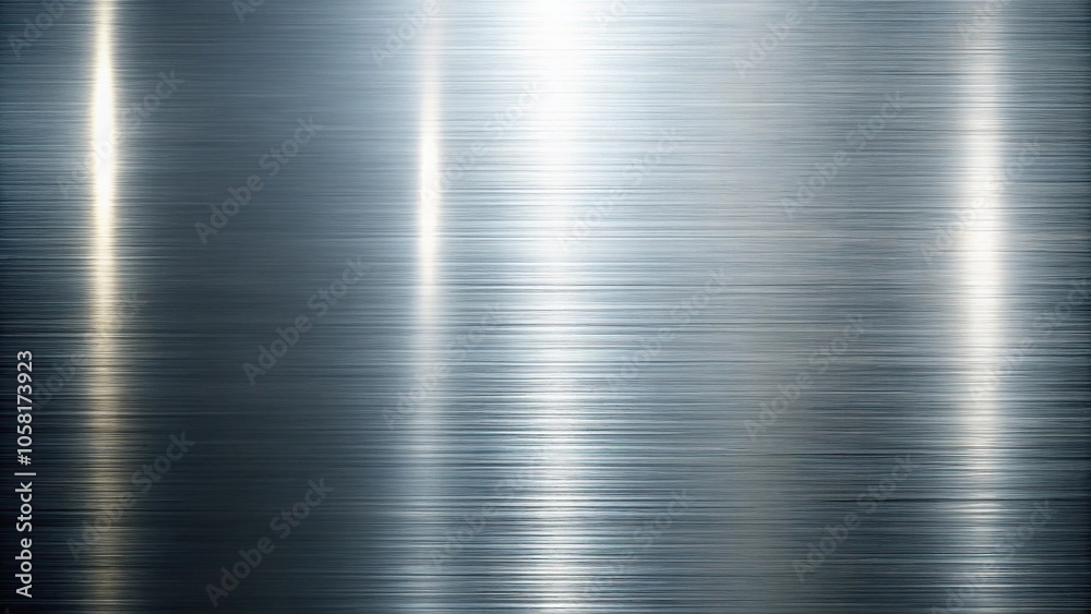 Shiny metallic silver surface with subtle reflections of light, bright ...