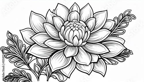 Illustration of a white lily