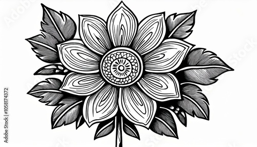 Black and white flower
