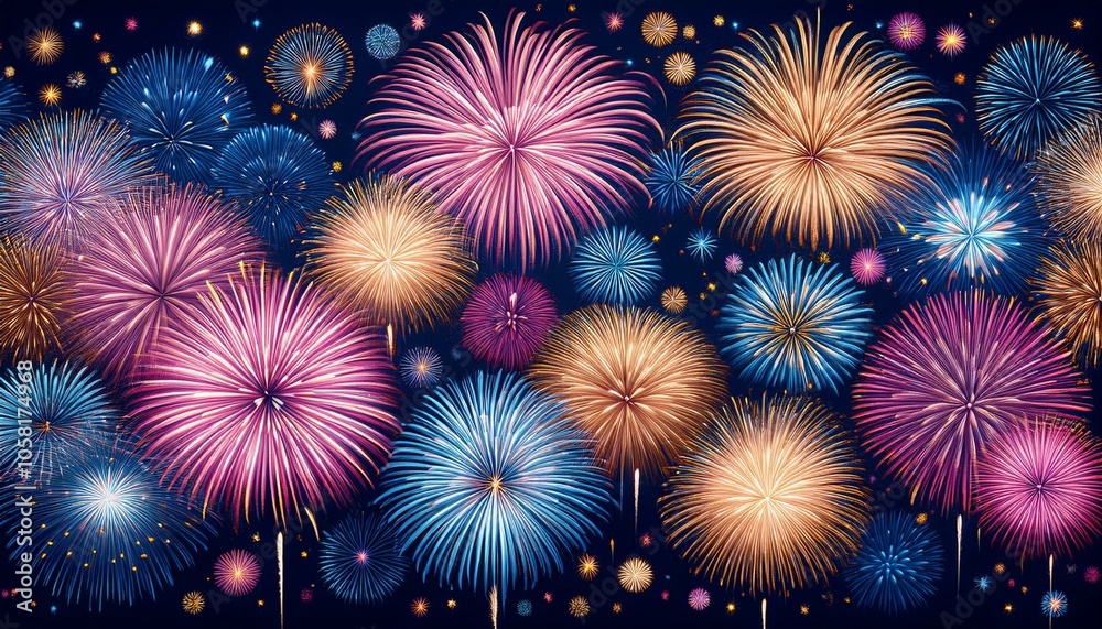 Fototapeta premium 花火の夜空fireworks night sky