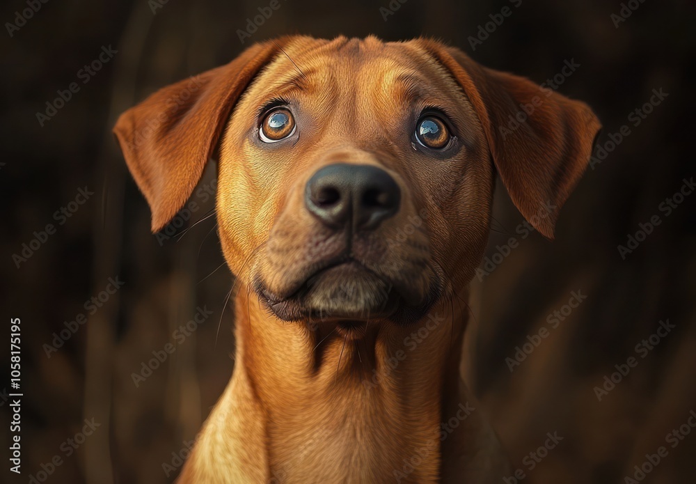 Close-Up of Dog with Expressive, Sad Eyes Close-Up of Dog with Expressive, Sad Eyes